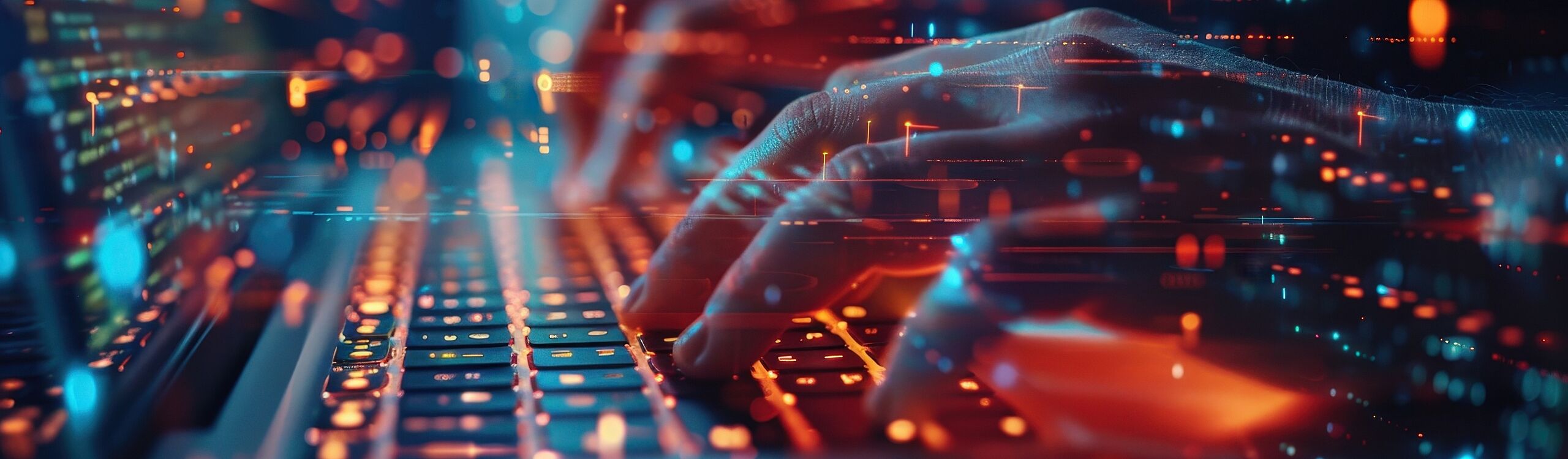 Symbolbild für Digitale Lösungen mit einer Hand, die etwas auf der Tastatur tippt.