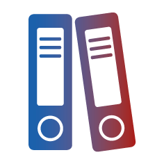 Zwei stehende Aktenordner – Symbol für Dokumentation oder Archivierung